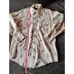 Vintage Westerns Permanent Press Denver Snap Pearl Long Sleeve Hourse Cart Large